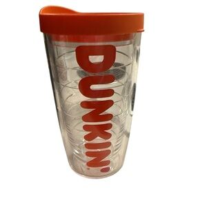 Dunkin’ Clear Insulated Tumbler with Orange Lid